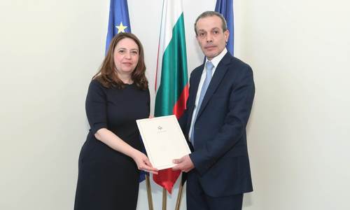 Заместник-министър Мария Ангелиева прие копия на акредитивните писма на посланика на Хашемитско кралство Йордания Мутаз Абдул Рахман Хасауне
