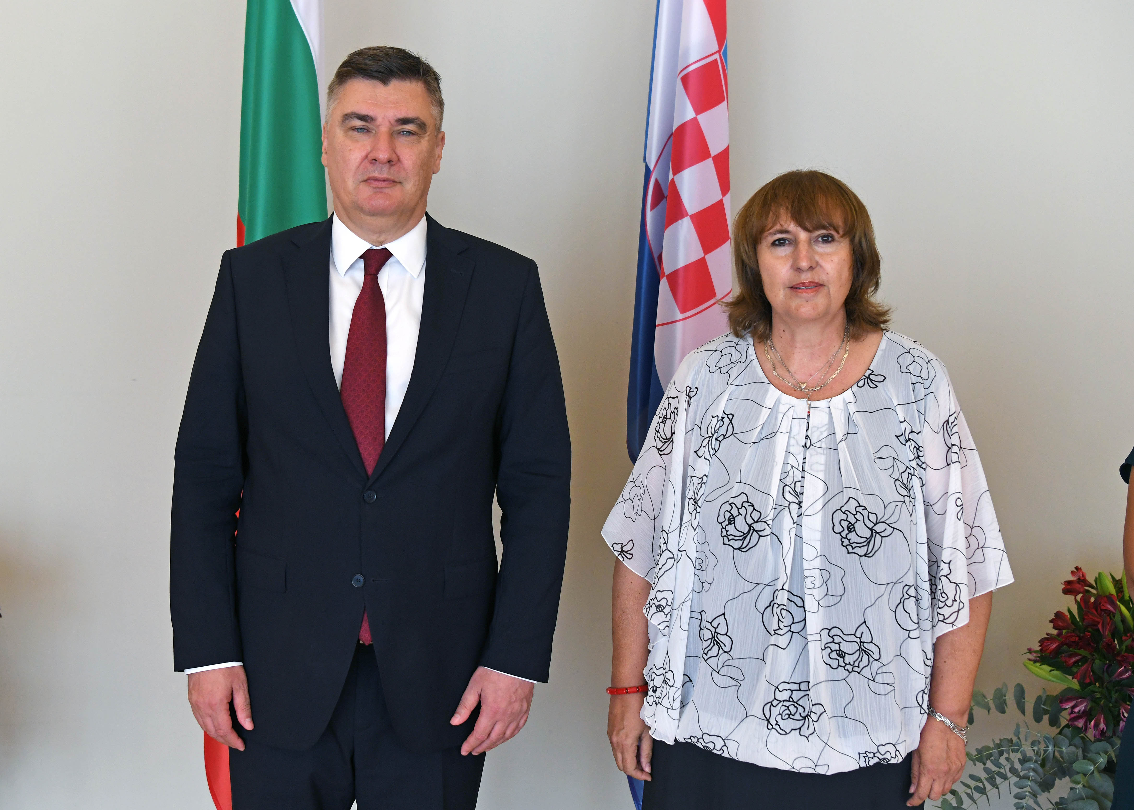 Iva Kruleva, Ambassador Extraordinary and Plenipotentiary of the Republic of Bulgaria to the Republic of Croatia presented her credentials to Croatian President Zoran Milanovic