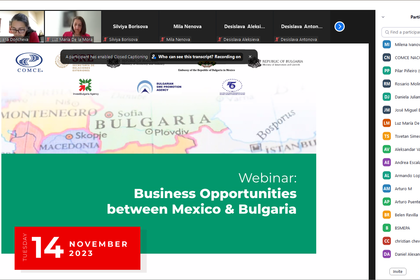 Проведен уебинар за представяне възможностите за бизнес и инвестиции в България и Мексико
