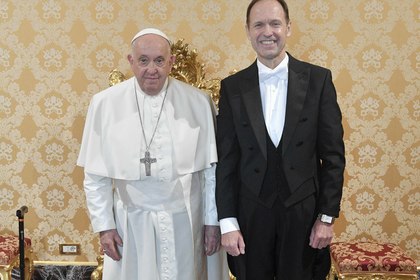 The Ambassador Extraordinary and Plenipotentiary of the Republic of Bulgaria to the Holy See, Kostadin Kodzhabashev, presented his credentials to Pope Francis on 16 November 2023 