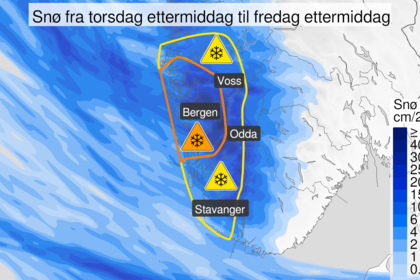 Предупреждение за силен снеговалеж в Западна Норвегия