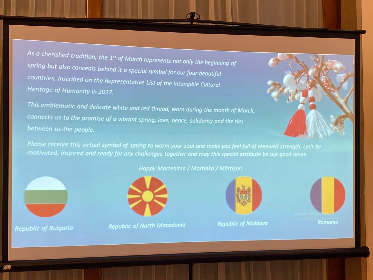 Посолството на Република България в Москва, съвместно с посолствата на Румъния, Република Молдова и Република Северна Македония, отбеляза Деня на Мартеницата