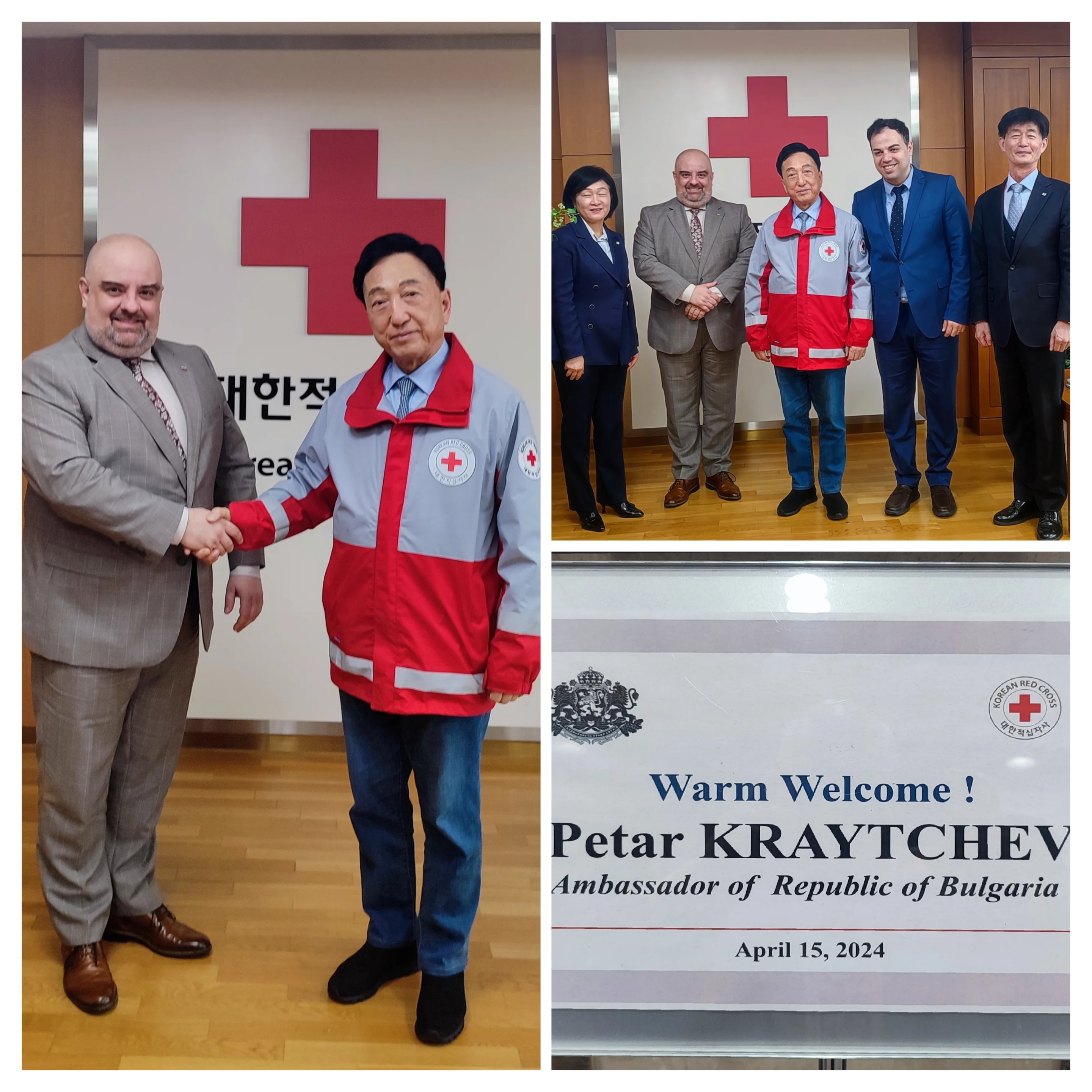 Посланик Петър Крайчев разговаря с президента на Корейския червен кръст д-р Ким Чул су