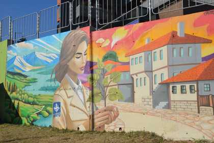 The first art graffiti of the MFA street art competition "Bulgaria - more beautiful in NATO" was unveiled
