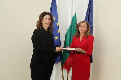 Deputy Minister of Foreign Affairs Elena Shekerletova received copies of the credentials of the newly appointed Ambassador Extraordinary and Plenipotentiary of the Republic of Armenia to the Republic of Bulgaria H. E. Ms. Tsovinar Hambardzumyan