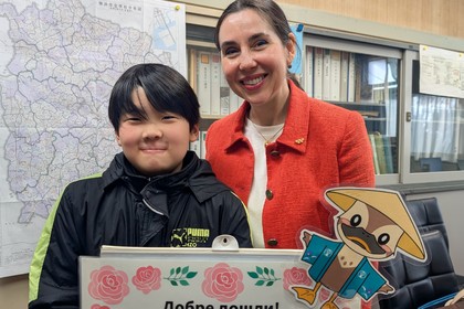 常盤台小学校にてブルガリア大使の訪問
