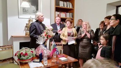 Посещение на академик Антон Дончев в Атина по случай 1 ноември