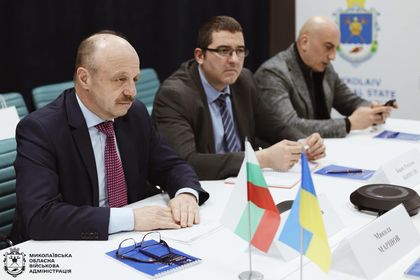 Среща на генералния консул на Република България в град Одеса Светослав Иванов с първия заместник-началник на Николаевската областна военна администрация Микола Маринов