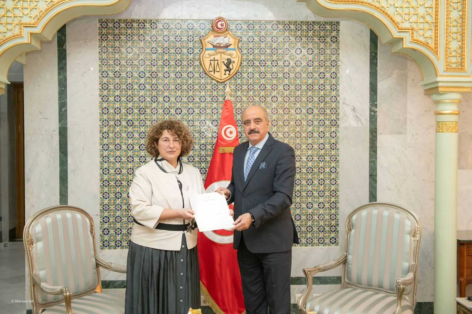 Посланик Боряна Симеонова връчи копия на акредитивните си писма на министъра на външните работи, миграцията и тунизийците в чужбина Мохамед Али Нафти