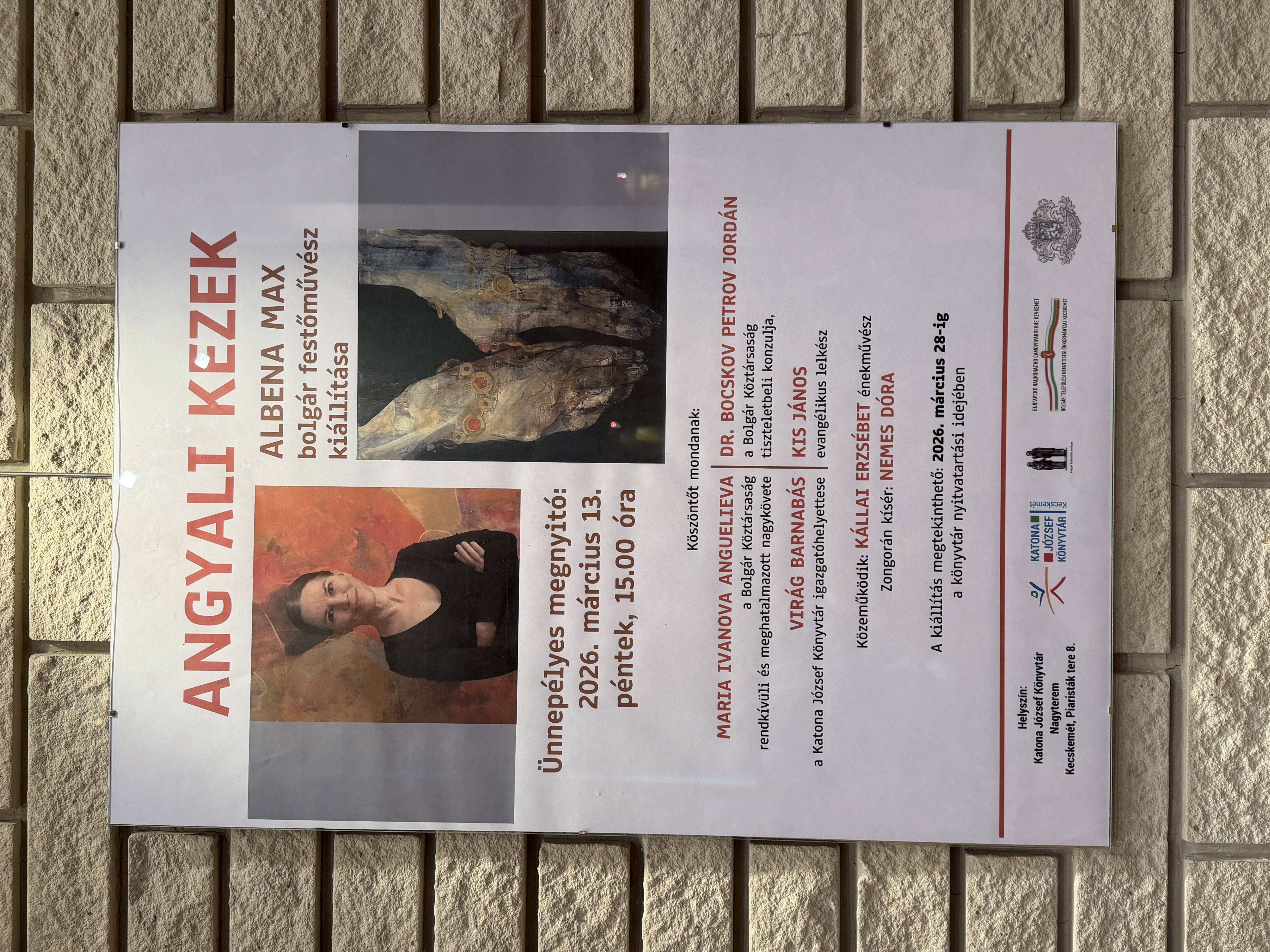 Посланик Мария Ангелиева откри изложба на българската художничка  Албена Христова „Ангелски ръце“ в град Кечкемет