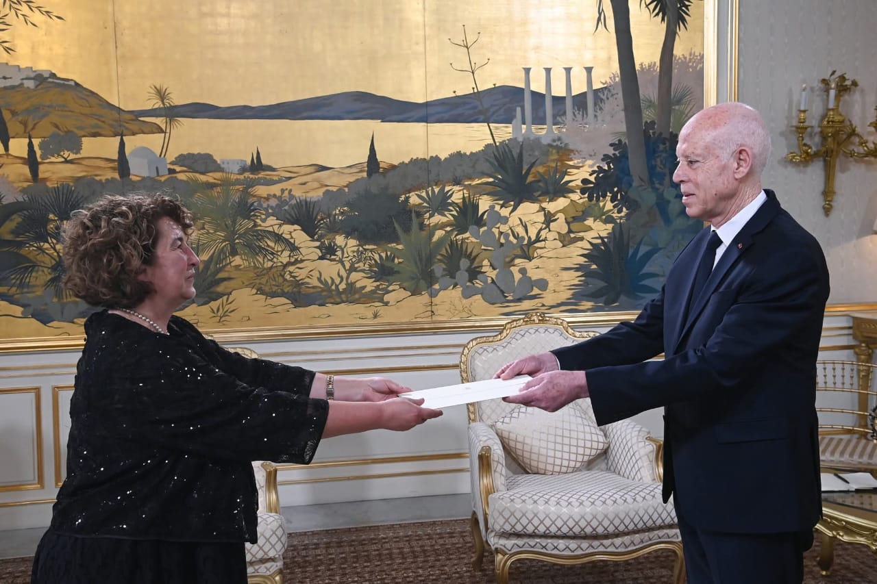 Връчване на акредитивните писма на Президента на Тунизийската република Каис Сайед от посланик Боряна Симеонова