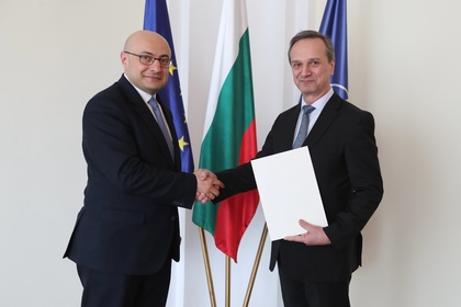 Deputy Minister of Foreign Affairs Radi Naydenov received copies of the letters of credence of the newly appointed Ambassador Extraordinary and Plenipotentiary of the Republic of Azerbaijan to the Republic of Bulgaria, Elmar Mammadov 