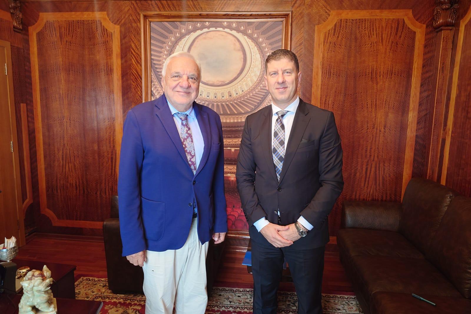 Meeting between H.E. Nikola Nikolov, Ambassador Extraordinary and Plenipotentiary of the Republic of Bulgaria to the Republic of Armenia, and Academician Professor Plamen Kartalov, Director of the Sofia Opera and Ballet