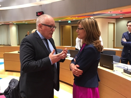 Deputy Prime Minister Zaharieva participated in the General Affairs Council and conferred with the First Vice President of the EC Frans Timmermans