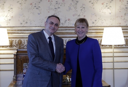 The Bulgarian Ambassador in Stockholm presents the priorities of the Bulgarian Presidency of the Council of the EU to Sweden’s Foreign Minister Margot Wallström