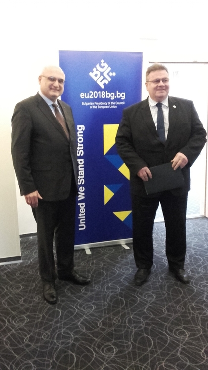 Ambassador Yalnazov presented the priorities of the Bulgarian Presidency of the Council of the EU to Lithuanian Foreign Minister Linas Linkevičius