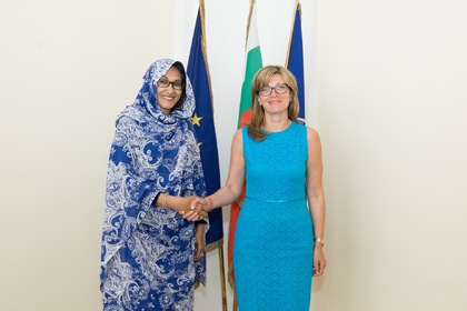 A Parting Meeting between Minister Zaharieva and the Ambassador of the Sudan to Bulgaria