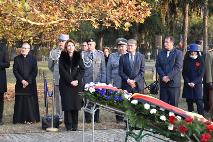 Възпоменателна церемония в памет на загиналите в Първата световна война български, германски и френски войници, погребани в Букурещ