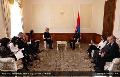 Среща на посланик Павлова с Арарат Мирзоян, председател на Националното събрание на Р Армения 