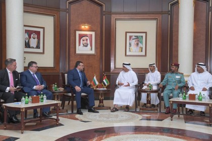 Prosecutor General Sotir Tsatsarov and Minister Mladen Marinov discuss security cooperation with Lt. General HH Sheikh Saif bin Zayed Al Nahyan