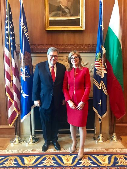 US Attorney General William Barr: Our cooperation with Bulgaria is excellent and I hope it will continue
