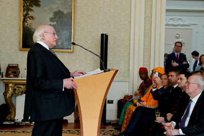 Президентът на Ирландия Майкъл Д. Хигинс прие дипломатическия корпус в Дъблин за традиционно новогодишно обръщение
