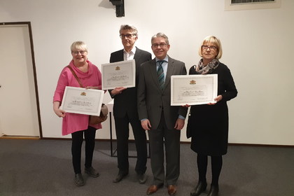 Three members of the Finnish-Bulgarian Friendship Association were honored with MFA diplomas