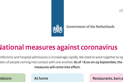Актуализиране на националните мерки за борба с разпространението на COVID-19 в Кралство Нидерландия