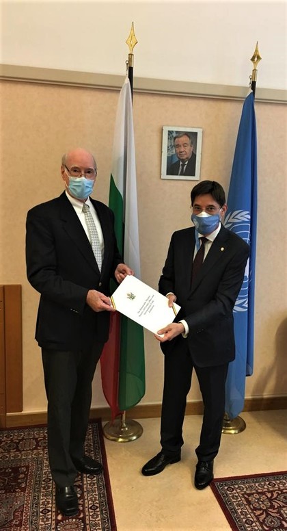Посланик Юрий Щерк прие акредитивните писмa към Конференцията по разоръжаването от Стюарт Харолд Комбербах - постоянен представител на Република Зимбабве в Женева