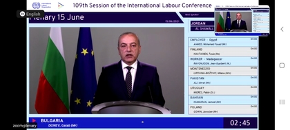 Minister Donev at the International Labour Conference: Restoring employment after Covid-19 is a priority for Bulgaria 