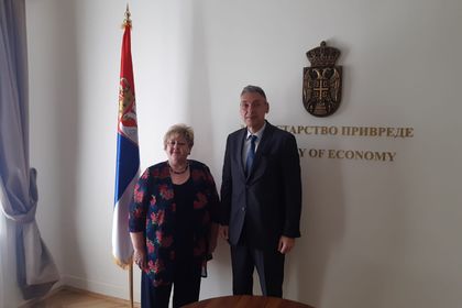 Среща на Посланик Петко Дойков с министъра на икономиката на Република Сърбия Анджелка Атанаскович 