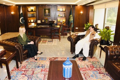 The Ambassador of Bulgaria in Islamabad Irena Gancheva visited the Chairman of the Senate Muhammad Sadiq Sanjrani 