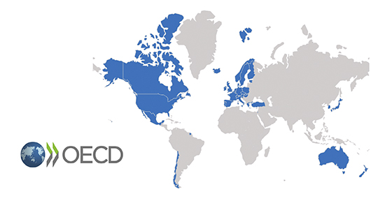 Карта на страните членки на ОИСР