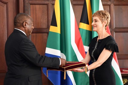 Ambassador Maria Pavlova  Tzotzorkova presented her Letters of Credence to the President of the Republic of South Africa