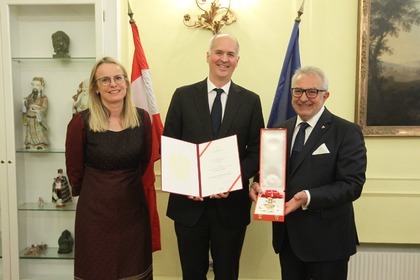 Ambassador Ivan Sirakov was awarded the Grand Decoration of Honour in Gold with Sash for services to Republic of Austria