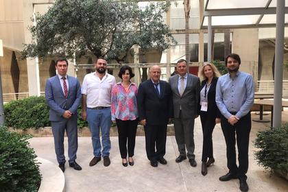 Ambassador Belev talks with the Rector of St. Joseph University