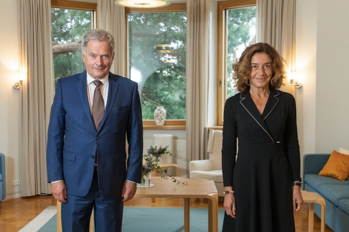 Meeting of the Ambassador Extraordinary and Plenipotentiary of the Republic of Bulgaria to the Republic of Finland Nina Simova with the President of the Republic of Finland Sauli Niinistö