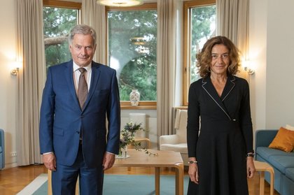 Meeting of the Ambassador Extraordinary and Plenipotentiary of the Republic of Bulgaria to the Republic of Finland Nina Simova with the President of the Republic of Finland Sauli Niinistö