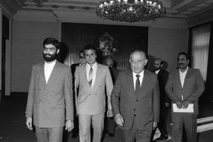 Todor Zhivkov receives the newly appointed Ambassador Extraordinary and Plenipotentiary of the Islamic Republic of Iran in Sofia, Ali Farmanbar, for the presentation of letters of credence