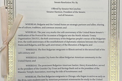 На свое заседание на 24 март 2023 г. Сенатът на щата Илинойс прие резолюция, обявяваща март за Месец на българо-американското културно наследство